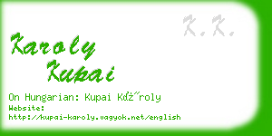 karoly kupai business card